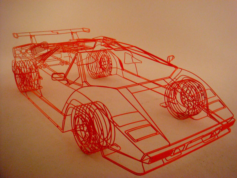 Illustration for article titled Artist Creates Wireframe Lamborghini Countach